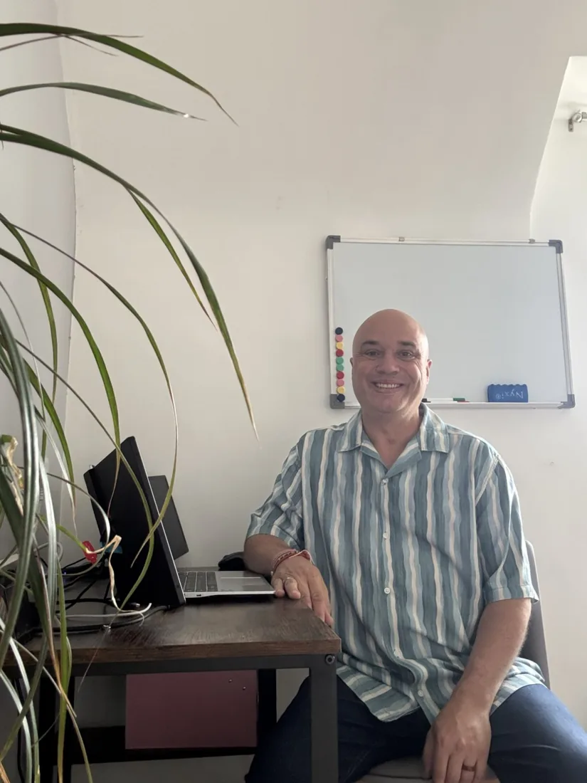 Tom Wilson of TDEW Solutions at his desk in Abingdon
